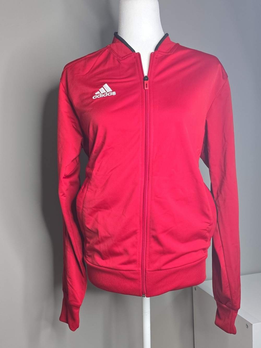 adidas Red Full-Zip Women's Varsity Jacket